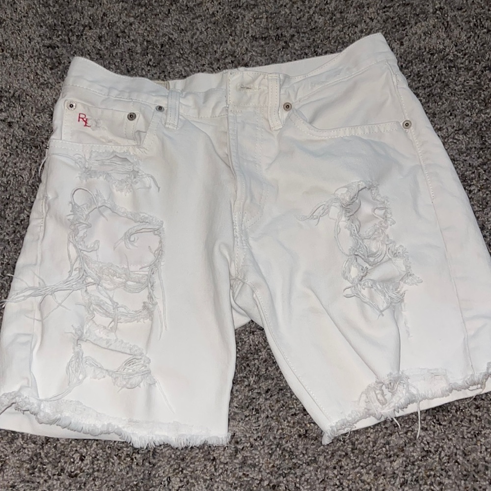 Polo Ralph Lauren White ripped Jean shorts